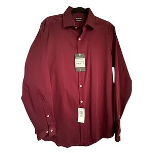 NWT Van Hushen Burgundy Dress Shirt, Size 15-15.5